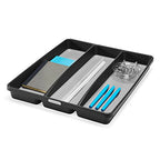 madesmart Classic Utensil Tray - Granite | CLASSIC COLLECTION | 3-Compartments | Kitchen Organizer | Non-slip Lining and Rubber Feet | Easy to Clean | BPA-Free Large