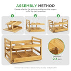 Bamboo Rolling Can Organizer for Pantry, Stackable 2 Tier Canned Food Organizer Rack for Storage, Kitchen Cabinet, Can Holders Dispensers for Pantry Up To 27 Cans