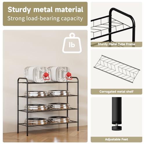 Shoe Rack,Long Shoe Organizer for Closet,Wide Shoe Storage for Entryway, 4 Tier Sturdy Metal Free Standing Shoe Shelf - size: 4-tier