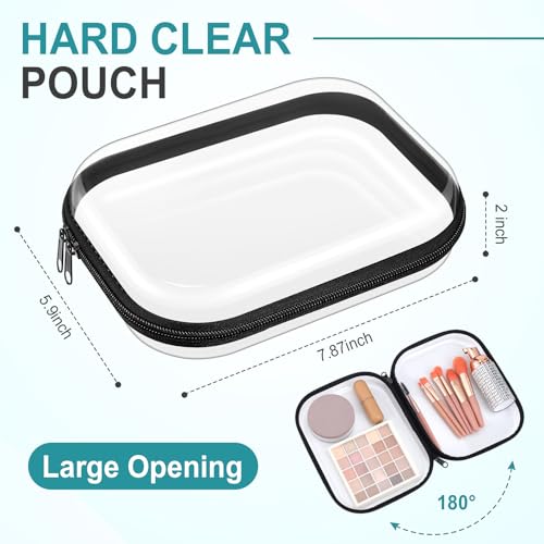 Sanwuta 6 Pcs Clear Hard Zipper Case Plastic Zipper Pouches Transparent Makeup Bag Pencil Case Pouches Toiletry Diaper Bag for Travel Toy Storage Organizer Bins(Black,7.87 x 5.9 x 2 Inch) - color: Black, size: 7.87 x 5.9 x 2 Inch