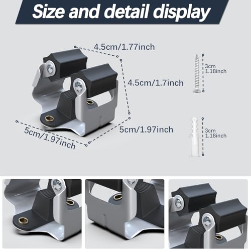 3-H 10 Pack Mop and Broom Holder Big Size Hanging 1 KG Extra, Broom Holder Wall Mount for Hanging and Organizing Shove Rake Yard Tools in Garage Garden Shed Laundry Kitchen,Black - color: Matte Black, size: 10