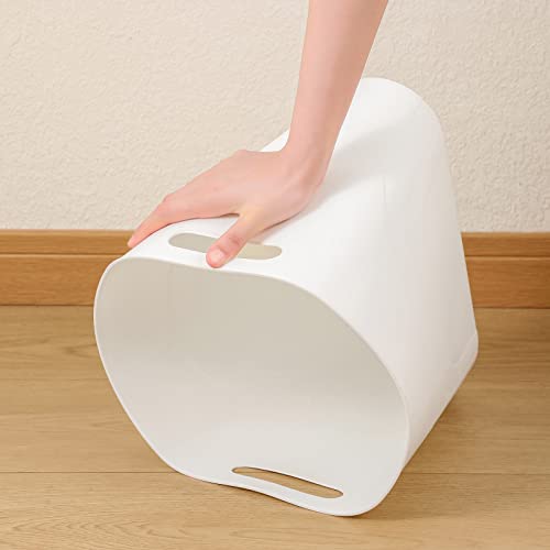 rejomiik Small Trash Can, 3.5 Gallon Slim Garbage Can Plastic Waste Basket with Handles Container Bin for Narrow Spaces Bathroom, Bedroom, Kitchen, Office at Home, White - color: White, size: 1 pack