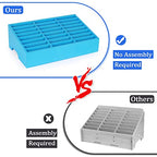 24-Grid Wooden Cell Phone Holder Desktop Organizer Storage Box for Classroom Office (Blue 24-Grid) - size: Blue 24-Grid