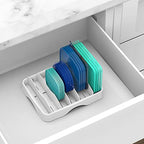 Simple Houseware Food Container Lids Storage Organizer with Adjustable Dividers, 13''x10'', White - size: Large - 13.25'' x 10.5''