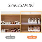 Shoe Slot Organizer 4Pcs Adjustable Shoe Stacker 4 Level PP Shoe Space Saver Dual Layer Shoe Organizers for Closet Grey Shoe Organizers Shoe Space Saver Shoe Slots Shoe Stacker