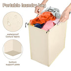 MYOYAY 3 Section Laundry Sorter with Garment Hanging Bar Rack Foldable Ironing Board, Laundry Basket Organizer Heavy Duty Laundry Hamper Rolling Cart with Lockable Wheels and 3 Removable Bags
