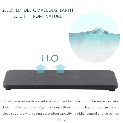 NiuYichee 2 Pcs Water Absorbing Stone Trays, Kitchen/Bathroom Sink Soap Dish, Diatomite Tray Used for Hand Soap & Cosmetic Bottles in The Modern Home, 3.54" W x 9" L, Dark Gray - color: Dark Gray, size: 9" x 3.54"