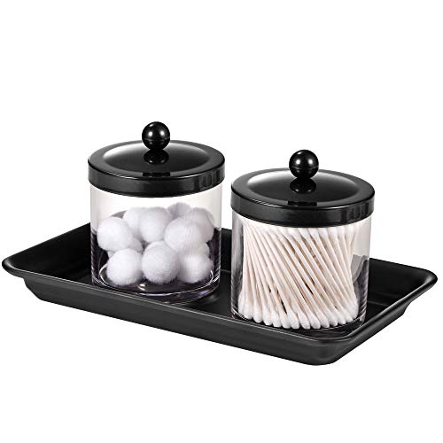 Vintage Farmhouse Decor Metal Vanity Tray(2 Pack),Countertop Guest Hand Towel Storage Organizer Tray Dispenser, Sturdy Holder for Perfume,Cosmetics, Jewelry, Makeup Bathroom Organizer (Black) - color: Black, size: 2 Pack (9.9" x 5.9" x 1.1")