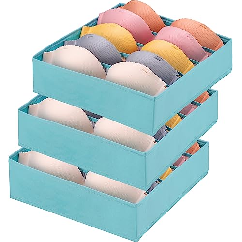 Bra Storage Drawers Organizer for Clothing Underwear Drawer Organizer Dividers Foldable Storage Cube Bins for Bra,Socks, Underwear,3 Pack （Light Green） - color: Light Green, size: 3 Pack