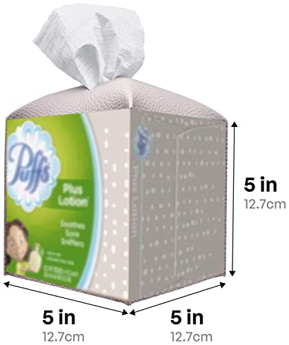 Carrotez Tissue Box Cover, [Refined] Modern PU Leather Square Tissue Box Holder - Decorative Holder/Organizer for Bathroom Vanity Countertop, Night Stands, Office Desk & Car 5"X5"X5" - Lavender - color: Lavender, size: [Square]