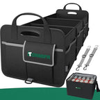 112L Large Capacity Car Trunk Organizer with 20L Insulated Fresh-Keeping Bag, Heavy-Duty 600D Waterproof Oxford Collapsible Storage for SUV, Sedan, Truck, 2 Securing Hooks & Reflective Strips - size: 112l (With Insulated Cooler)