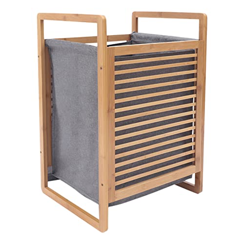 One-Section Organizer Storage Shelf with Bamboo Frame and Baskets Storage Drawers Unit,Laundry Towel Hamper Cabinet Tower One Part Compartment Sorter Basket - style: 1-Section,Style 1