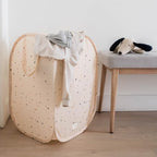 3 Sprouts Pop Up Hamper - Collapsible Laundry Basket, Popup & Foldable Design - Durable Waterproof Fabric for Dirty Clothes, Toys & Towels - Ideal for Dorm, Bedroom & Baby Nursery, Terrazzo Beige - color: Terrazzo Beige