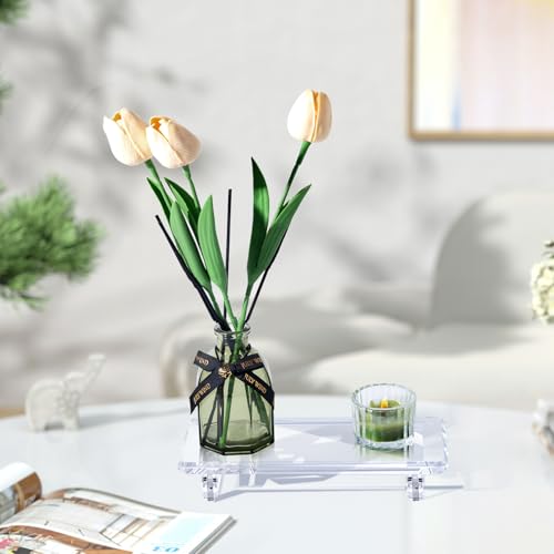 Chivalral Acrylic Bathroom Counter Tray: Water-Resistant Kitchen and Bathroom Tray Countertop Decor,Perfect for Soap Dish,Vanity,Plant,Candle Decor,and Riser Organizer-Small - size: Small-8.6 x 3.6 x 1.5