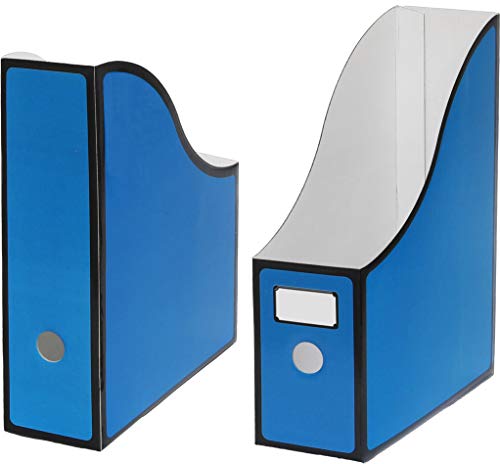 Simple Houseware 6-Pack Magazine File Holder Box, Foldable Cardboard Organizer with Label Slot, Multicolor - color: Color, size: 6 Pack