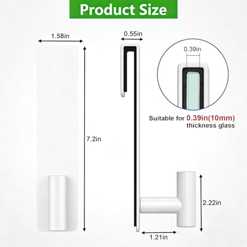 HUFEEOH 2-Pack Over The Door Hooks, Stainless Steel Door Hanger for Towels & Coats, Bathroom Towel Rack Coat Rack, Tool-Free Hooks for Hanging (White, Fits 3/8" Thick Door - T Shape 2 Pack) - color: White, size: Fits 3/8" Thick Door - "T" Shape 2 Pack