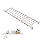 BAOYOUNI Tension Shelf Adjustable Closet Rod Space Saving Wardrobe Clothes Dividers Ivory, 33.07-46.26 Inches - size: (33.07-46.26) IN