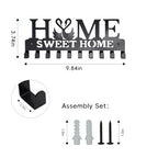 Key Holder Wall Mounted with Screws and Anchors, Black Multifunctional Key Hanger with 10 Hooks, Entryway Front Door Kitchen Hallway Garage Office - color: Home-2 Black