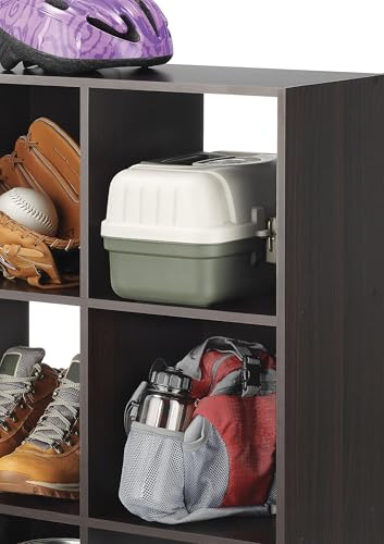Whitmor 9 Cube Storage Organizer, 3 Tier Stackable Mdf Wood Bookcase, Open Storage Display Bookshelf, Storage Cabinet for Living Room, Bedroom, Home, Office, 35.5"L x 11.7"W x 35.5"H, Espresso - color: Espresso, size: 9 Cube Stackable