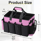 Wearable Large Cleaning Caddy Bag for Housekeeper, Clean Supply Organizer with Adjustable Shoulder, Waist & Handle Straps, Detailing Bag for Kitchen Supplies (Pink) - color: Pink