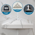 Palisade Vinyl Waterproof Corner Shower Shelf in Polar Frost - color: Polar Frost