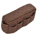 Armrest Organizer for Recliner Couch Sofa Chair, Dustproof Waterproof Armchair Caddy Remote Control Holder with 14 Multifunctional Storage Pockets for Smart Phone, Book, Magazines(Brown)