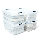 Rubbermaid Cleverstore 95 Qt Clear Storage Bins with Lids, 4-Pack, Stackable, BPA-Free, Made in USA - size: 95 Qt - 4 Pack