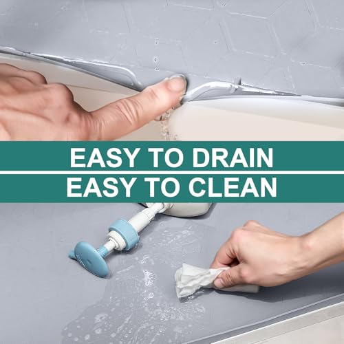 Under Sink Mat, 34" x 22" Waterproof Silicone Under Sink Tray for Kitchen & Laundry Cabinets, Kitchen Cabinet Shelf Protector, Up to 3.3 Gallons Liquid, Fits 36 inch Standard Cabinet Light Grey - color: Light Grey, size: 22"W x 34"L