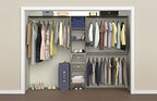 ClosetMaid SuiteSymphony Wood Closet Organizer Kit with Tower, 3 Hang Rods, Top Shelves, 2 Drawers, Adjustable, Fits Spaces 5-9 ft. Wide, Graphite Grey - color: Graphite Grey, style: Closet Organizer w/Shelves, 2-Drawers