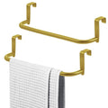 2 Pieces Metal Towel Bar Kitchen Cabinet Steel Towel Rack Bar for Hanging on Inside or Outside of Doors, Home Kitchen Bathroom(Gold) - color: Gold
