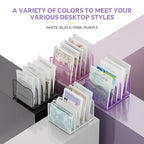Simple Trending Mesh Desktop File Sorter Organizer, 5-Section Bookshelf for Desk Home Office, Purple - style: 5 Section Purple