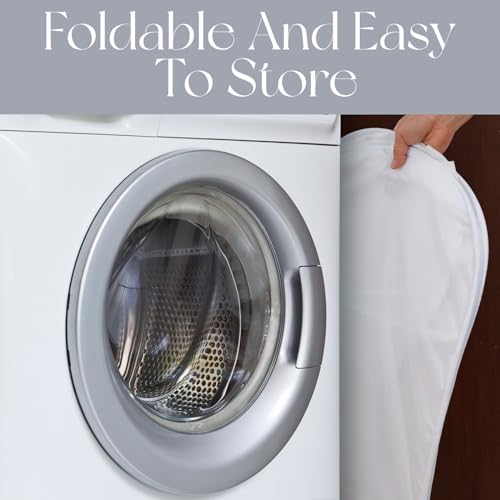 FACULX 2 Pack Collapsible Mesh Laundry Basket, 3 Compartments up Mesh Hamper with Handles, up Hamper for Laundry Room, Bathroom, Room, College Dorm or Travel (White) - color: white