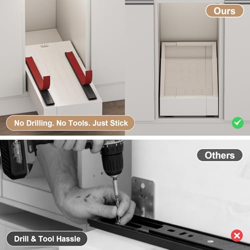 Pull out Cabinet Organizer,Expandable Width(7"-11"),Depth(17"-24"),Roll out Drawers,No Drill Adjustable Slide out Shelves for Kitchen,Pantry,for Both Lip and Lip-Free Cabinets,White(1PC) - color: White, size: (7"W-11"W)X(17"D-24"D)