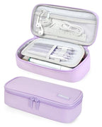 YOKUMA Pencil Case,Large Capacity Pencil Pouch,Aesthetic Zipper Pencil Box, Back to School Supplies for College Student Teen Adults,Travel Essentials,Electronic Cable Organize - color: Lilac