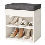 YMYNY Small Shoe Storage Bench with Cushion and Drawer, 2 Tier Adjustable Entryway Bench with Storage, Wooden Shoe Rack Bench for Entryway, Living Room, Hallway, Closet, Bedroom, White, HSC002W - color: White