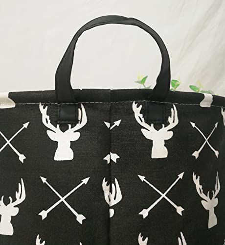 KUNRO Kids Laundry Hamper Clothes Gift Basket Storage Laundry Baskets Organizer Bin with Handles for Nursery Room (Deer) - color: Deer