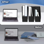 Delifox 3 Pack Magazine Rack, Plastic File Folder Bin Desk Organizer, Black - color: 3pack-black