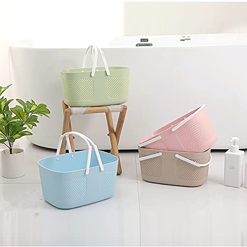 Shower Caddy Basket, Portable Large Capacity Thickened Plastic Organizer Storage Tote with Handles Drainage Toiletry Bag Bin for Bathroom, College Dorm Room Essentials, Kitchen, Camp, Gym, Green - color: Green