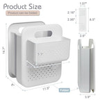Goderewild Small Collapsible Laundry Basket, Space-Saving Wall-Mounted Hamper with Detachable Mini-Basket, Portable Hanging Organizer for Clothes, Underwear Socks. (White) - size: S+Mini-Basket