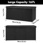 Extra Large Toy Box 167L, Sturdy Toy Storage Chest Organizer Bin Baskets with 2 Removable Divider for Boys, Girls, Kids, Nursery, Bedroom, Playroom, 35.5"x17" x17" (Linen Black) - color: Extra Extra Large Black