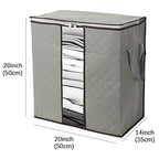 2 Pack Foldable Large Storage Bags 20 x 14 x 20 (L x W x H) inch for Comforter Quilt Blanket Clothes with Clear Window & Handles - Easy to Fit King Size Comforter Set - Closet Under Bed Organizer - size: Large (Erect), style: Set of 2