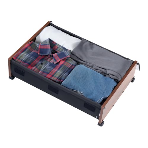 VEVOR Under Bed Storage with Wheels, 36.0 x 18.1 x 7.3 inch, Underbed Containers with Clear Lid, Underbed Shoe Organizer, Rolling Under the Bed Storage Bins for Clothes Shoes Blankets Bedroom, 2 Pack - style: E