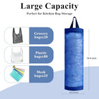 TOGETRUE Plastic Bag Holder, Mesh Grocery Bag Holder Hanging Storage Bag Dispenser (Navy Blue 2 Packs) - color: Navy Blue 2 Pack