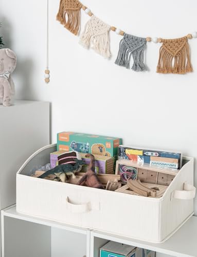 StorageWorks Closet Baskets for Shelves, Trapezoid Storage Bins, Closet Organizers and Storage, Clothes Organizing Bins, Large, Mixing of Beige, White & Ivory, 3-Pack - color: Mixing of Beige, White & Ivory, size: Large