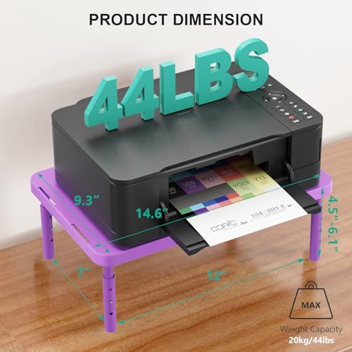 WALI Computer Monitor Stand for Desk, Adjustable Laptop Riser, Desk Monitor Stand Underneath Storage for Office, Home, School Supplies (PTT001-V), 1 Pack, Violet - color: Violet, size: Basic