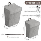 Wall Hanging Laundry Basket, Collapsible Laundry Hamper with Handle & Laundry Balls,Space-Saving Foldable Storage Dirty Washer Organizer Bin Multi-function Container Durable, Set of 2 (Grey) - color: Grey
