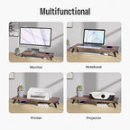 loukin Monitor Stand Riser for Desk, 22.4" x 8.3" Larger Computer Stand for Laptop, PC, Printer, Sturdy Desktop Computer Shelf with Non-Skid Rubber, Home Office (Brown)