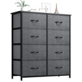 YITAHOME Storage Tower Unit with 8 Drawers - Fabric Dresser with Large Capacity, Organizer Unit for Bedroom, Living Room & Closets - Sturdy Steel Frame, Wooden Top & Easy Pull Fabric Bins - color: Graphite, style: 8-Drawer