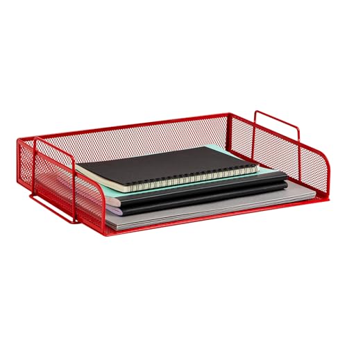Mind Reader Stackable Paper Tray, Classroom Organizer, File Storage, Teachers, Metal Mesh, 4 Pcs., Multi-Colored - color: Assorted Colors, size: 13.3" x 9.8" x 11.3"
