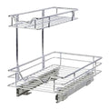 HOLDN’ STORAGE Under Sink Organizers and Storage - 2 Tier slide out Cabinet Organizer With Sliding Drawers For Inside Cabinets- Lifetime Limited Warranty 11" W x 18" D x 15”H, Chrome - size: 11" W x 18" D